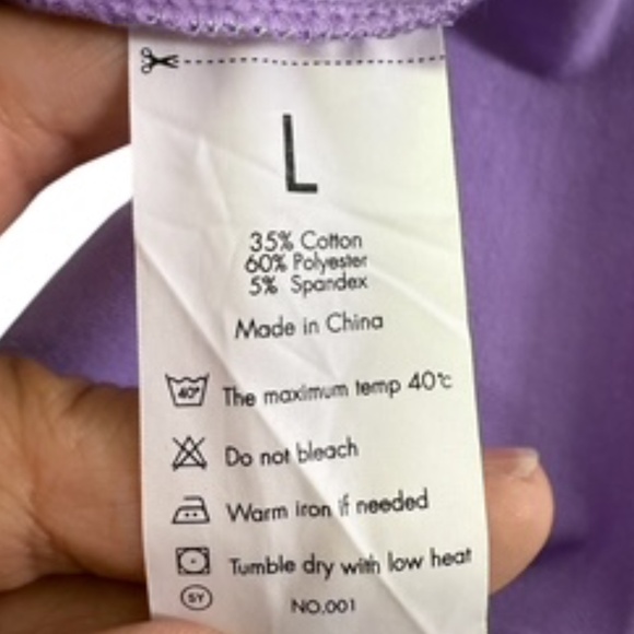 Orandesigne 3/4 Sleeve V-Neck Lavendar Blouse Size L - Picture 7 of 7